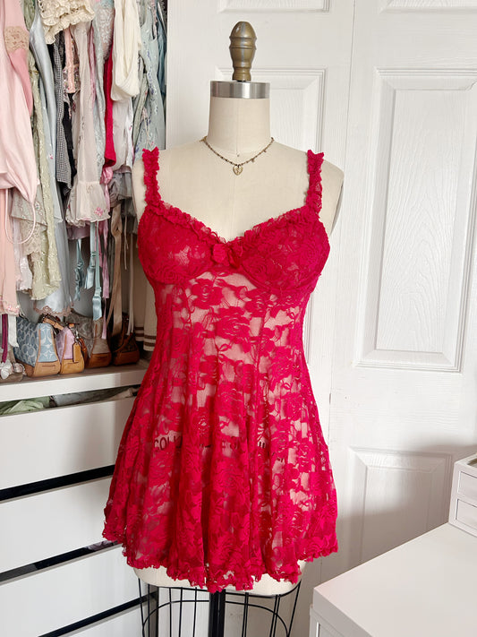 Rare Cinema Etoile Red Lace Dress