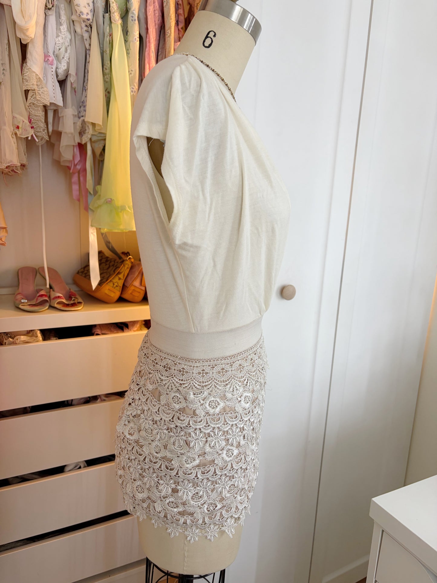 Cream & Beige Mini Dress